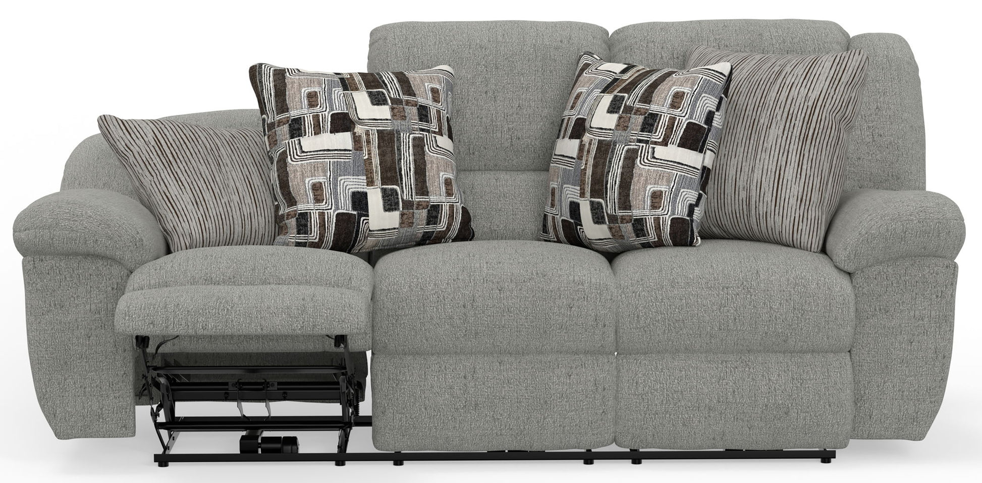 Trifecta - Sofa With 3 Recliners and Drop Down Table - Hornell Furniture Outlet