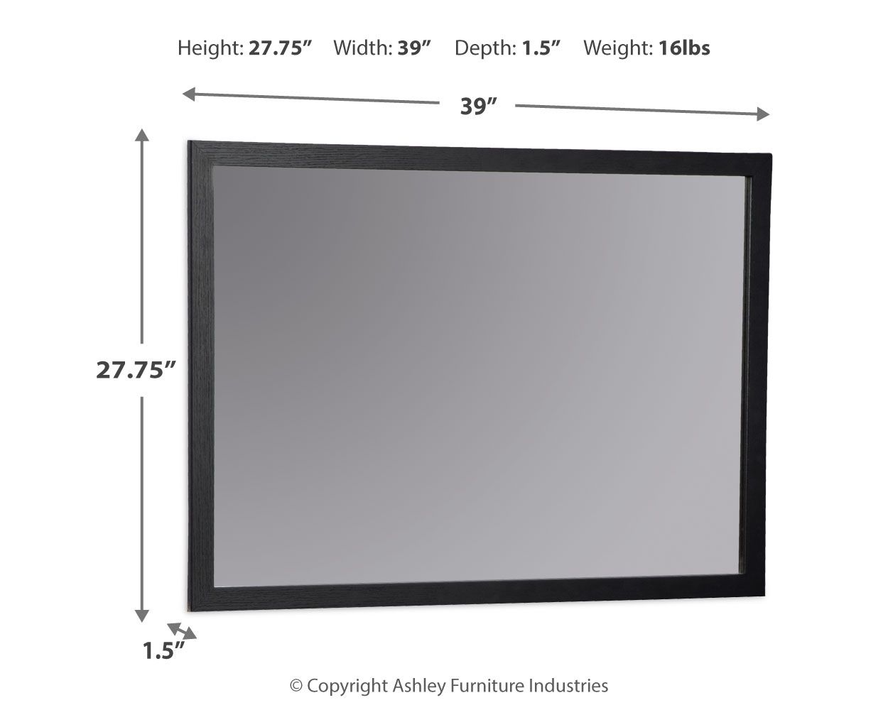Danziar - Black - Bedroom Mirror - Hornell Furniture Outlet