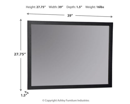 Danziar - Black - Bedroom Mirror - Hornell Furniture Outlet