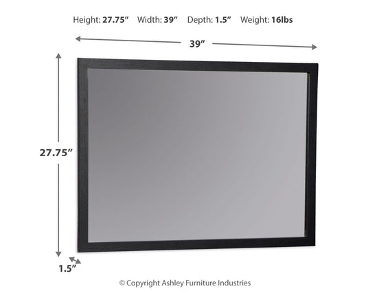 Danziar - Black - Bedroom Mirror - Hornell Furniture Outlet