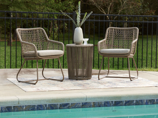 Majors Beach - Outdoor Table And 2 Chairs (Set of 3) - Beige - Hornell Furniture Outlet