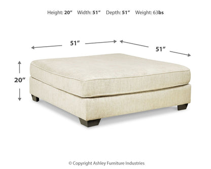 Rawcliffe - Parchment - Oversized Accent Ottoman - Hornell Furniture Outlet