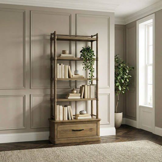 Hickory Grove - Bookcase - Heirloom Brown - Hornell Furniture Outlet