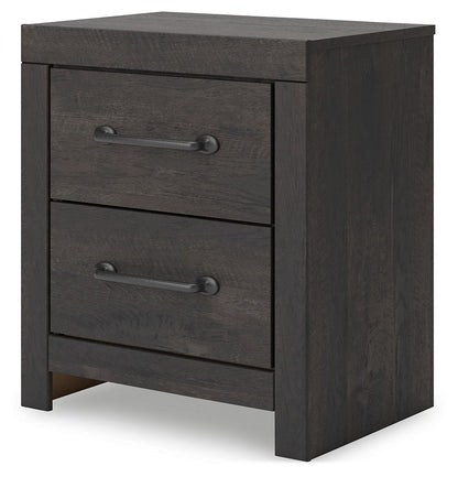 Hollivern - Dark Gray - Two Drawer Night Stand - Hornell Furniture Outlet