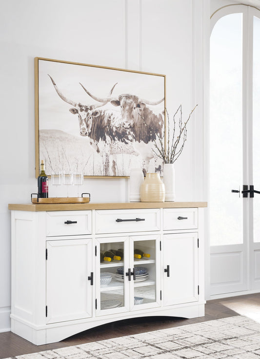 Ashbryn - White / Natural - Dining Room Server - Hornell Furniture Outlet