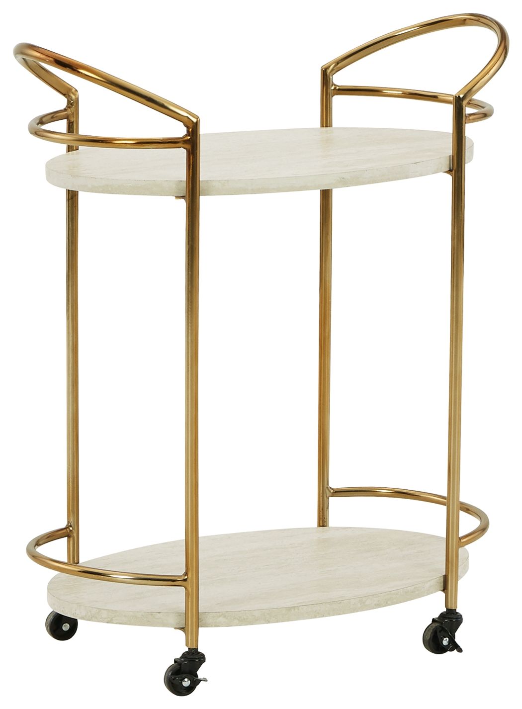 Tarica - Cream / Gold Finish - Bar Cart - Hornell Furniture Outlet