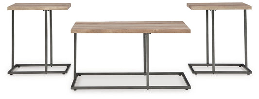 Albreane - Grayish Brown / Black - Occasional Table Set (Set of 3) - Hornell Furniture Outlet