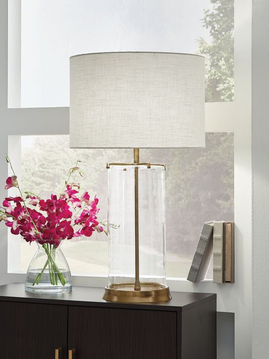 Gizeh - Glass Table Lamp - Clear / Gold Finish - Hornell Furniture Outlet