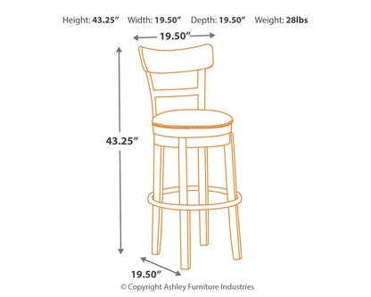 Pinnadel - Swivel Barstool - Hornell Furniture Outlet