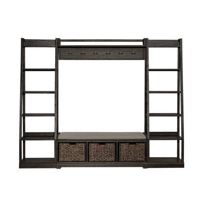 Mill Creek - 3 Piece Wall Unit Set - Dark Brown - Hornell Furniture Outlet