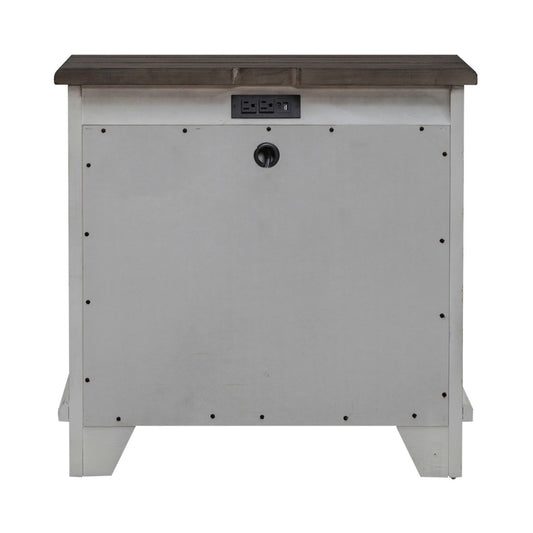 River Place - 3 Drawer Nightstand With Charging Station - White - Hornell Furniture Outlet