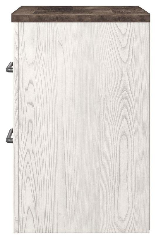 Gerridan - White / Gray - Two Drawer Night Stand - Hornell Furniture Outlet