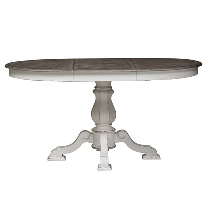 Magnolia Manor - Pedestal Table - White - Hornell Furniture Outlet