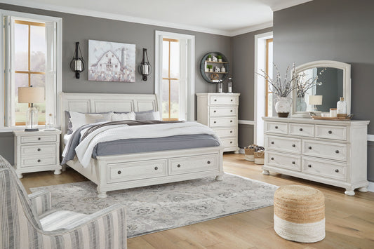 Robbinsdale - Antique White - Dresser, Mirror - Hornell Furniture Outlet