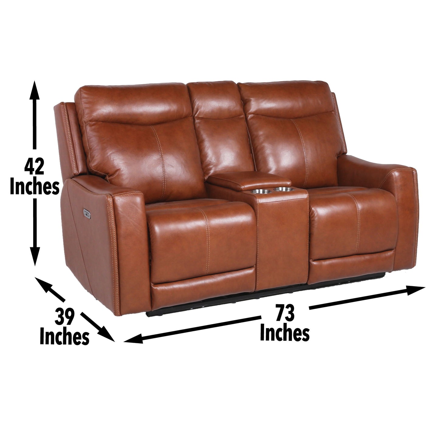 Natalia - Recliner Console Loveseat - Dark Brown - Hornell Furniture Outlet