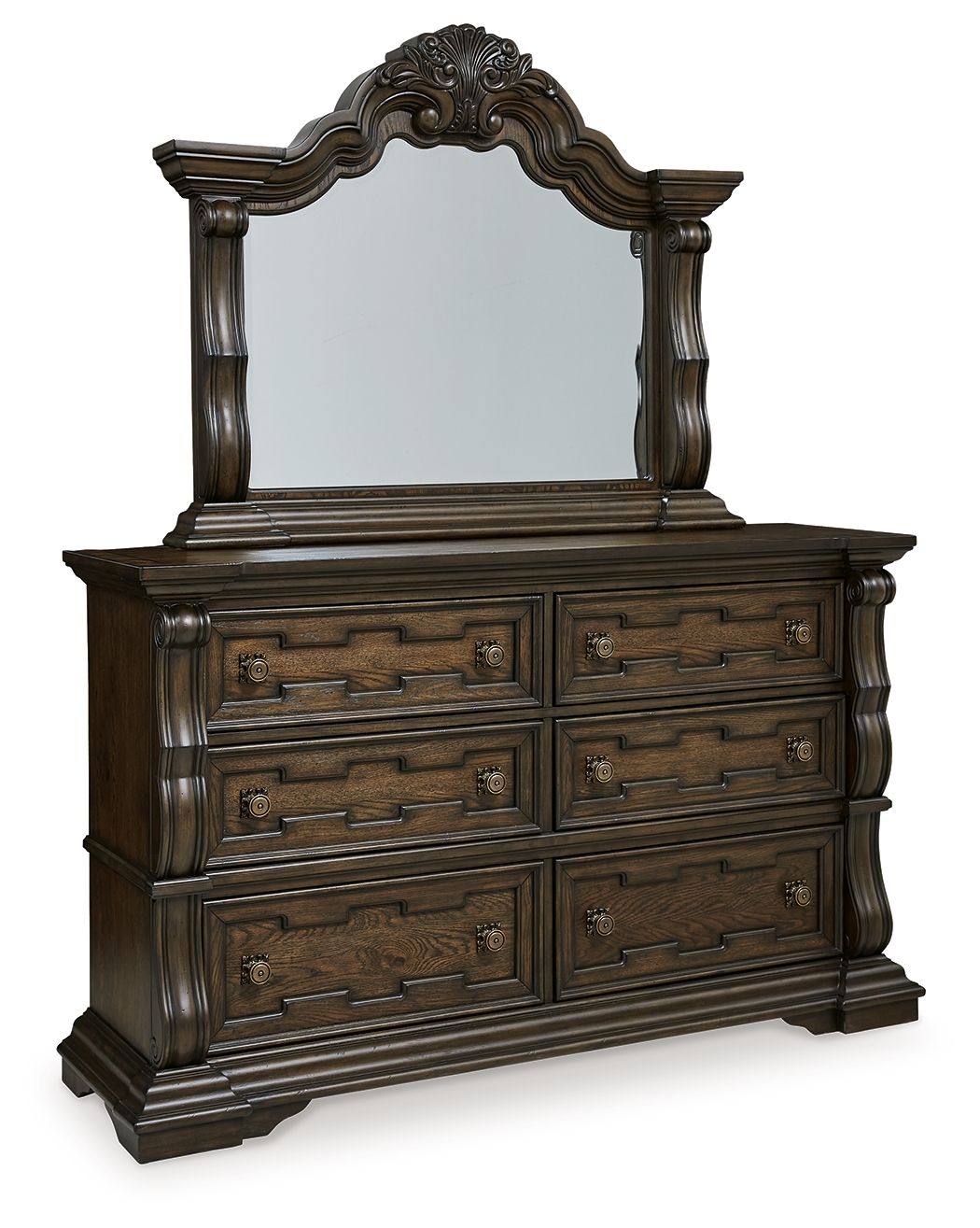 Maylee - Dark Brown - Dresser And Mirror - Hornell Furniture Outlet