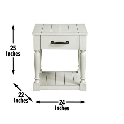 Hemingway - End Table - White - Hornell Furniture Outlet