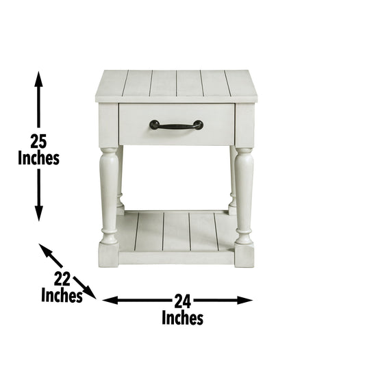 Hemingway - End Table - White - Hornell Furniture Outlet