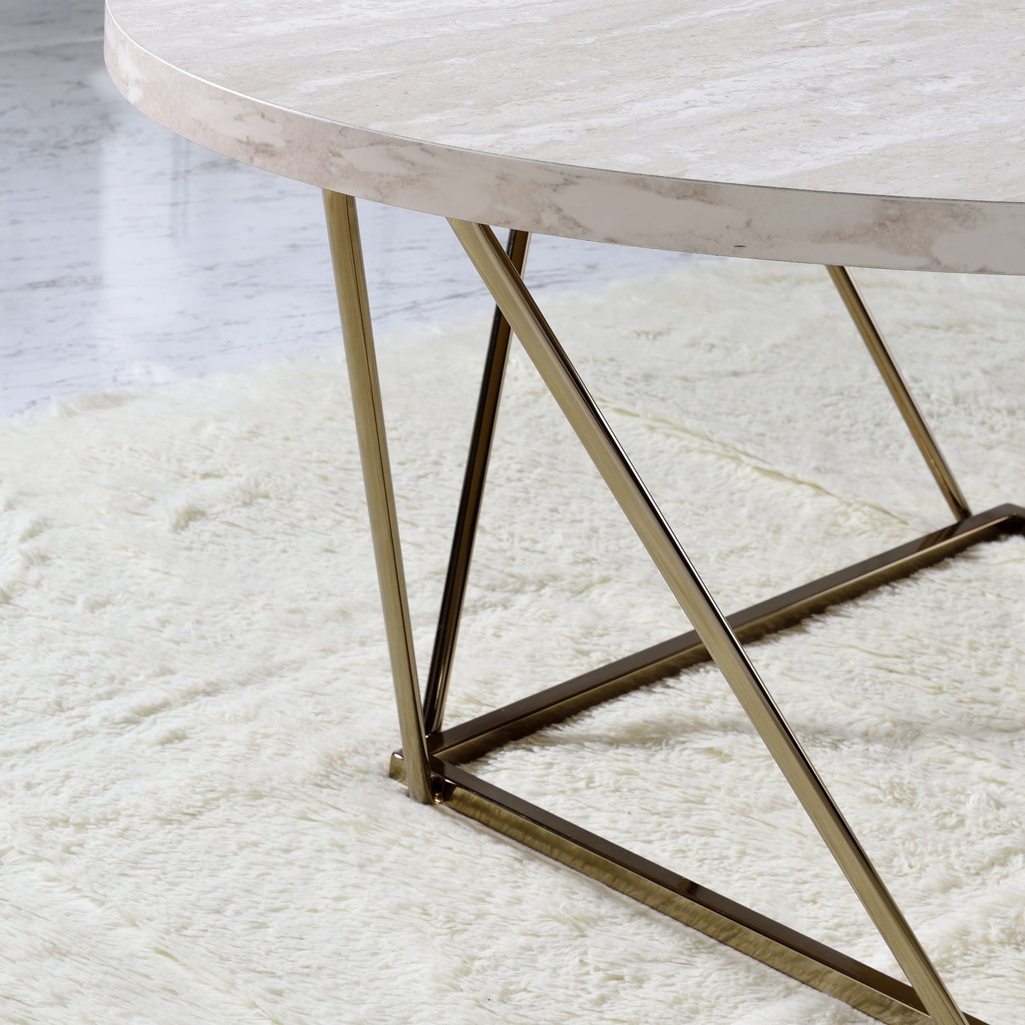 Rowyn - Faux Marble Top Table - Hornell Furniture Outlet