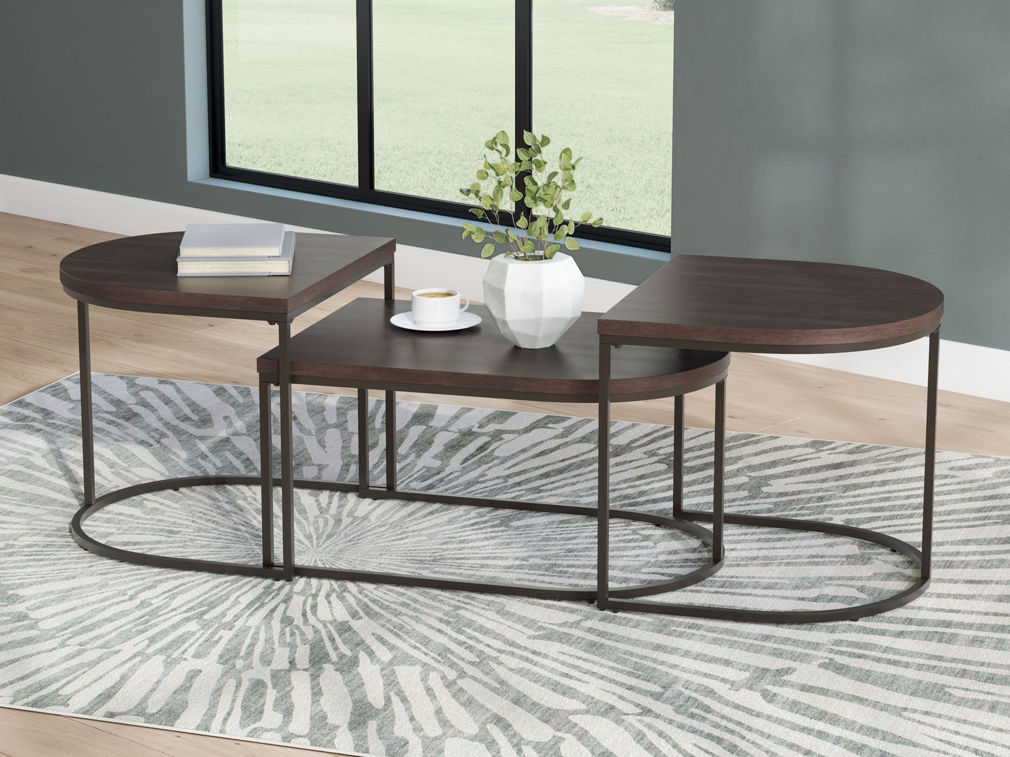 Vanmore - Dark Brown - Occasional Table Set (Set of 3) - Hornell Furniture Outlet