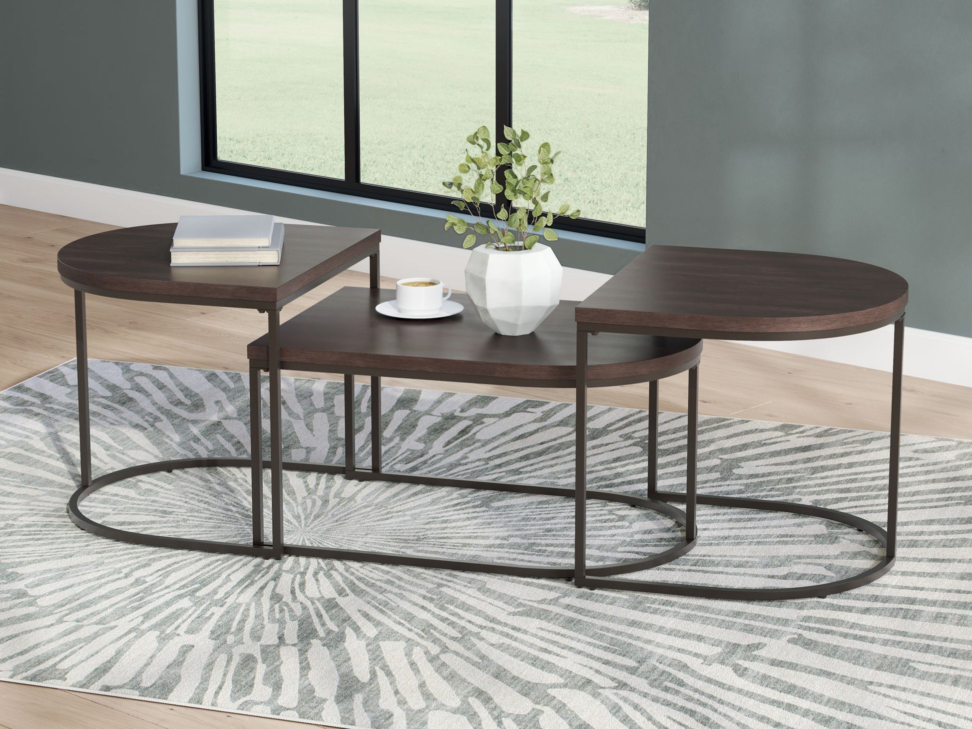 Vanmore - Dark Brown - Occasional Table Set (Set of 3) - Hornell Furniture Outlet