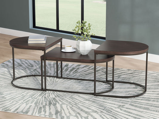 Vanmore - Dark Brown - Occasional Table Set (Set of 3) - Hornell Furniture Outlet