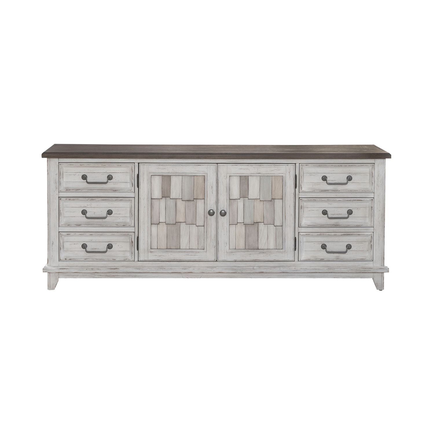 River Place - 75" Entertainment Console - White - Hornell Furniture Outlet