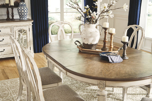 Realyn - Chipped White - Oval Dining Room Extension Table - Hornell Furniture Outlet