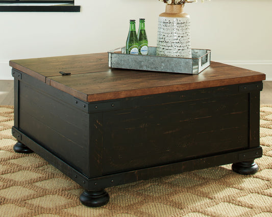 Valebeck - Lift Top Cocktail Table - Black / Brown - Hornell Furniture Outlet