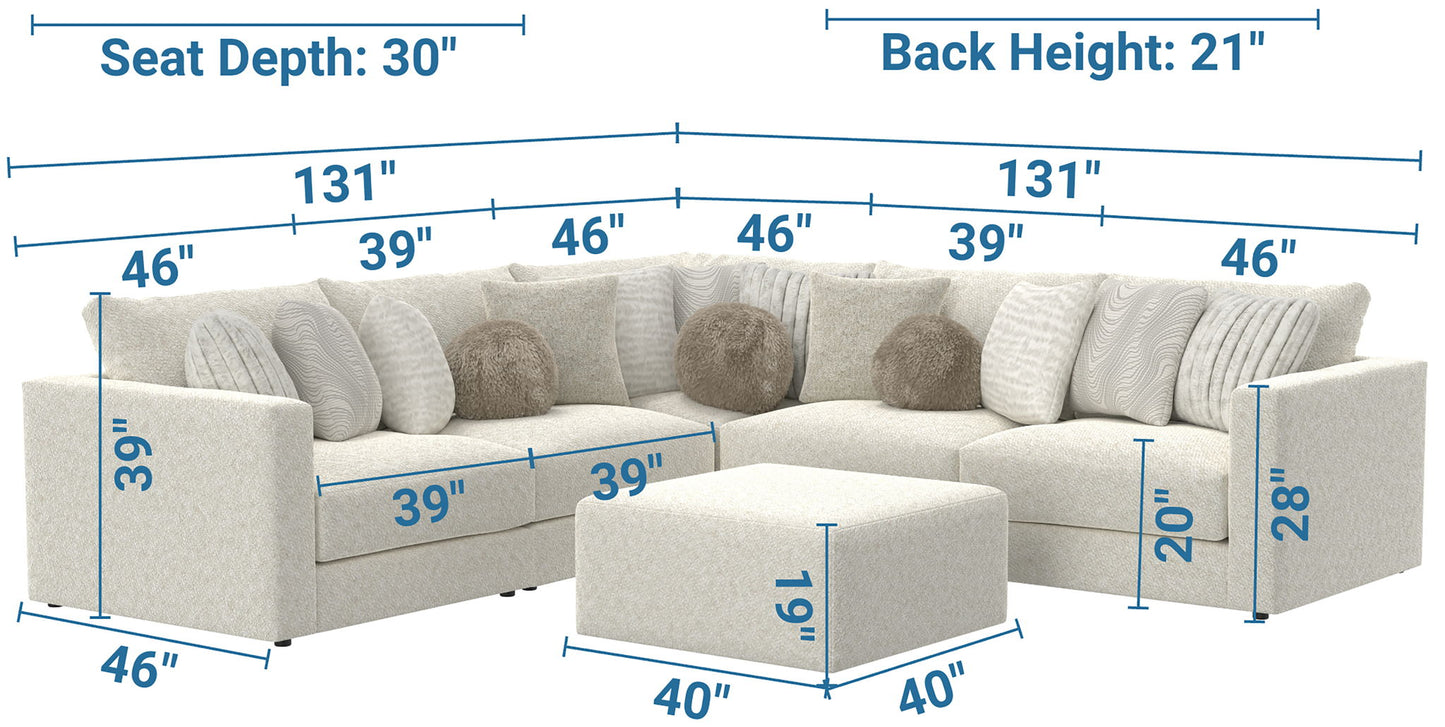 Ritzy - Modular Sofa And Included Cocktail Ottoman - Hornell Furniture Outlet