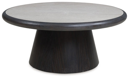 Bracken - French Black - Round Cocktail Table - Hornell Furniture Outlet
