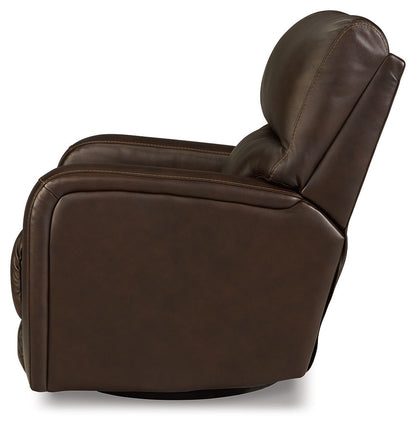 Emberla - Coffee - Swivel Glider Recliner - Hornell Furniture Outlet
