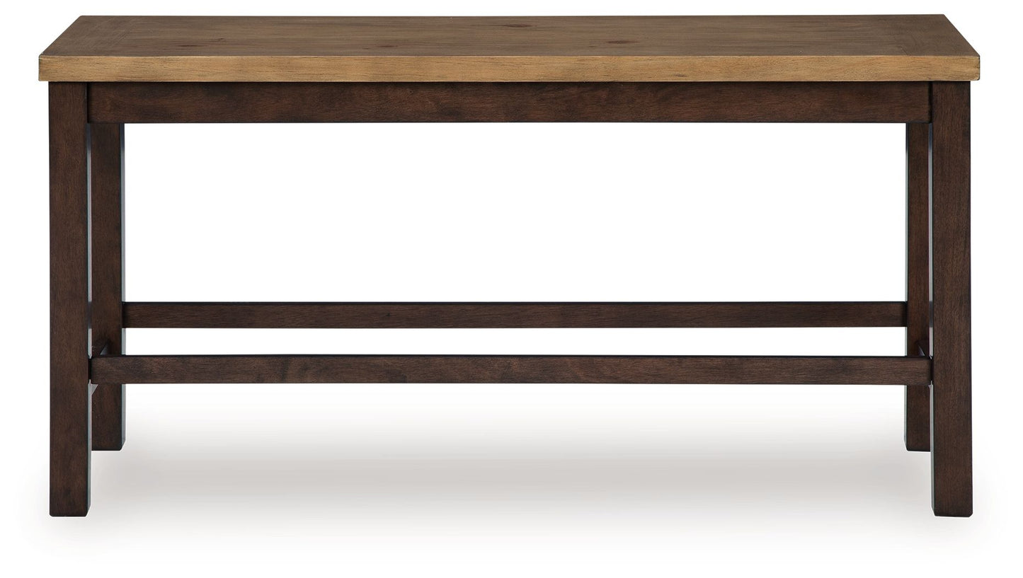 Rylandeen - Double Counter Height Bench - Light Brown / Dark Brown - Hornell Furniture Outlet