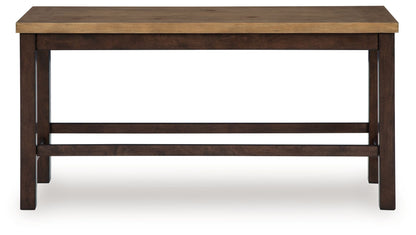 Rylandeen - Double Counter Height Bench - Light Brown / Dark Brown - Hornell Furniture Outlet