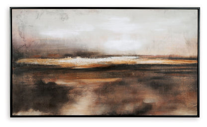 Drewland - Black / Brown / Orange - Wall Art - Hornell Furniture Outlet