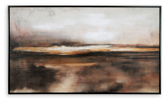 Drewland - Black / Brown / Orange - Wall Art - Hornell Furniture Outlet