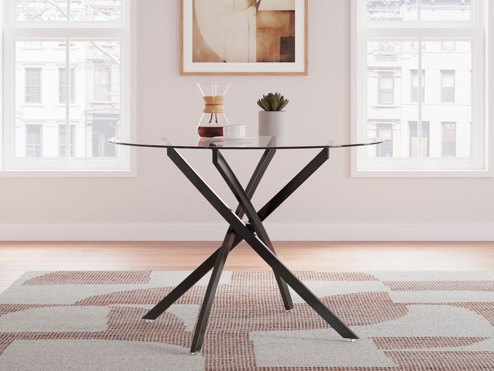 Pharwynn - 5 Pc. - Dining Room Table, 4 Side Chair - Black - Hornell Furniture Outlet