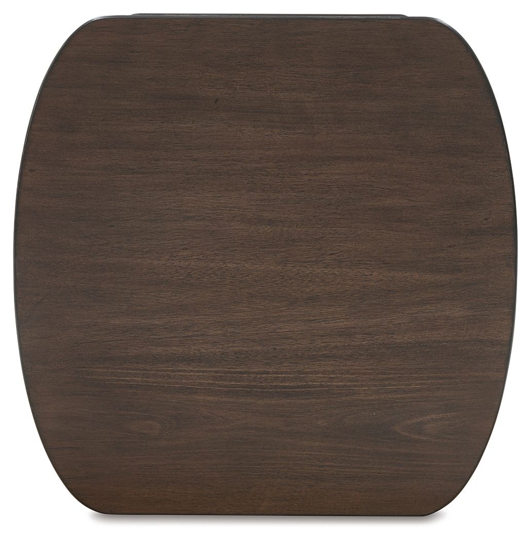 Korestone - Dark Brown - Square End Table - Hornell Furniture Outlet