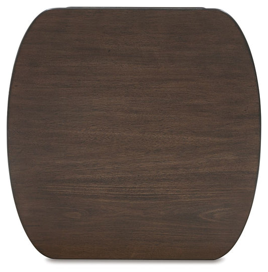 Korestone - Dark Brown - Square End Table - Hornell Furniture Outlet