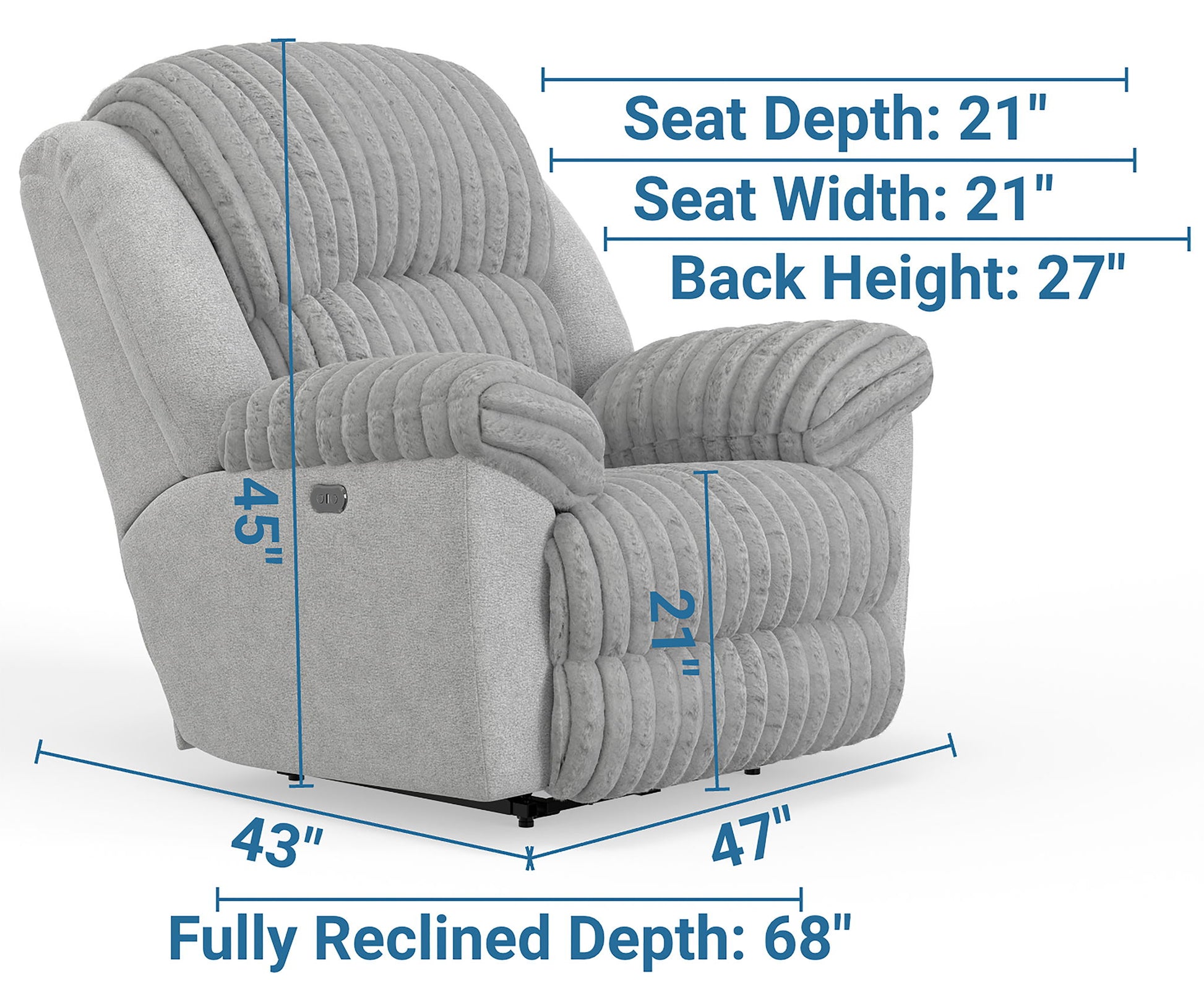 Shaggy - Power Lay Flat Recliner With Zero Gravity - Hornell Furniture Outlet