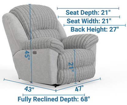 Shaggy - Power Lay Flat Recliner With Zero Gravity - Hornell Furniture Outlet