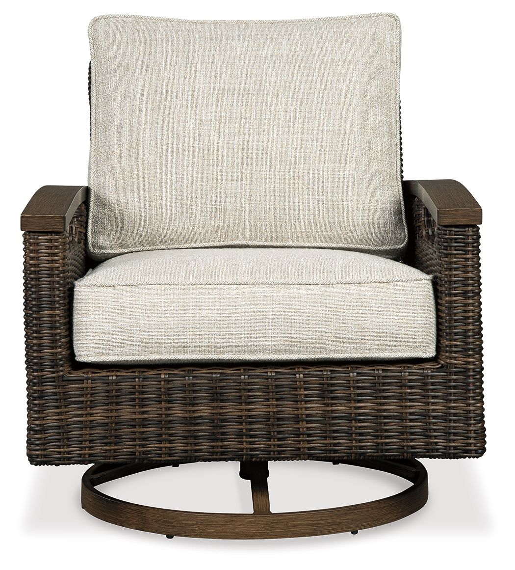 Paradise Trail - Medium Brown - Swivel Lounge Chair (Set of 2) - Hornell Furniture Outlet
