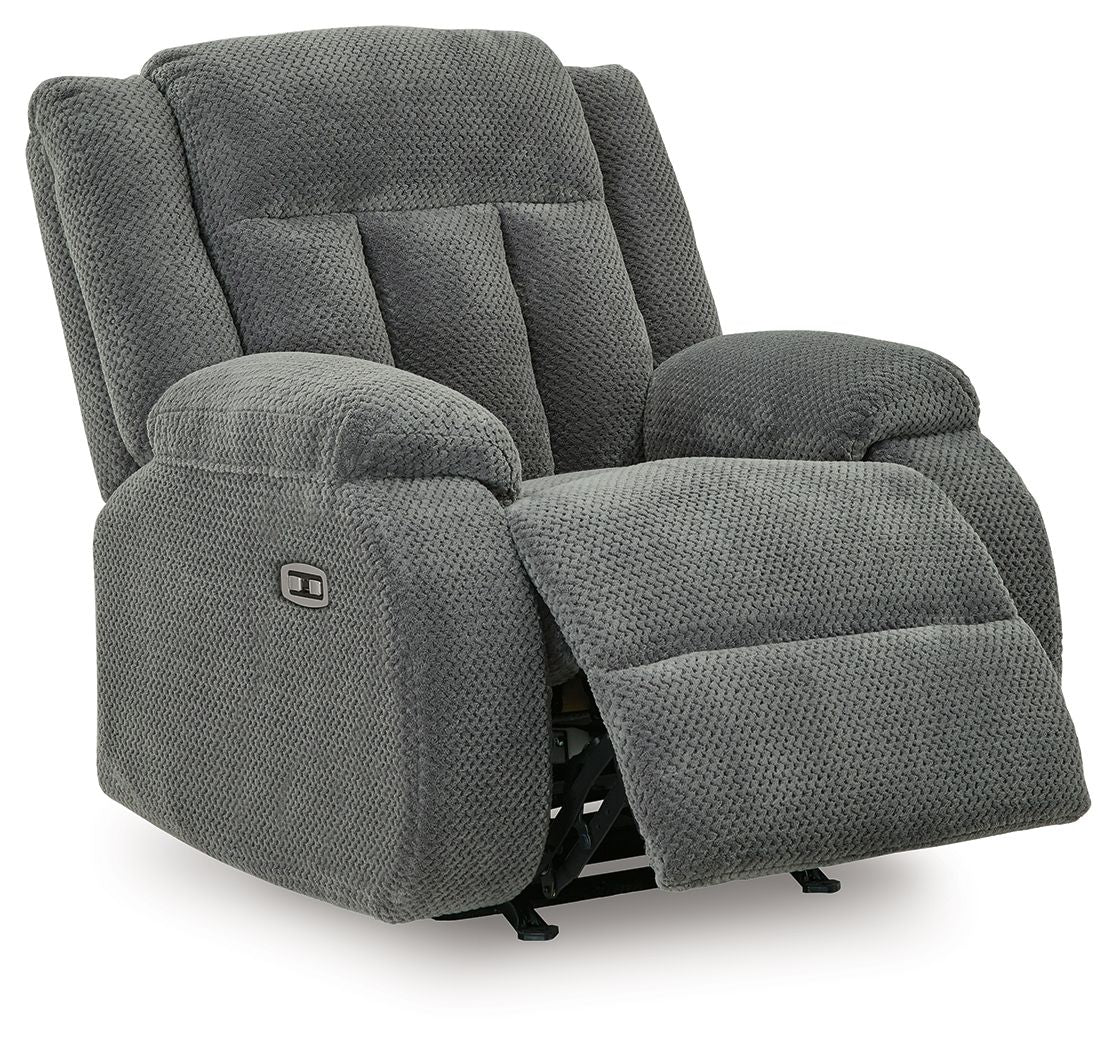 Observation - Power Rocker Recliner - Steel - Hornell Furniture Outlet