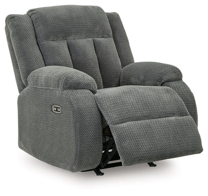 Observation - Power Rocker Recliner - Steel - Hornell Furniture Outlet