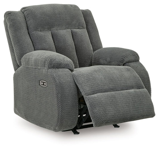 Observation - Power Rocker Recliner - Steel - Hornell Furniture Outlet