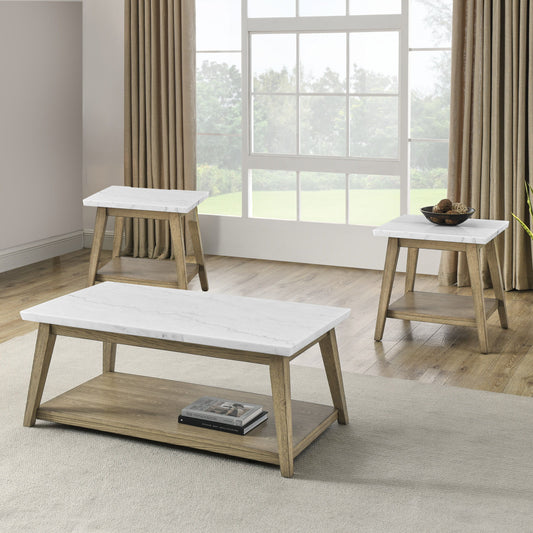 Vida - 3 Piece Occasional Table Set - Brown - Hornell Furniture Outlet