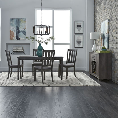 Tanners Creek - 5 Piece Leg Table Set - Dark Gray - Hornell Furniture Outlet