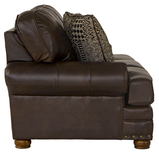 Roberto - Leather Sofa - Cocoa - Hornell Furniture Outlet