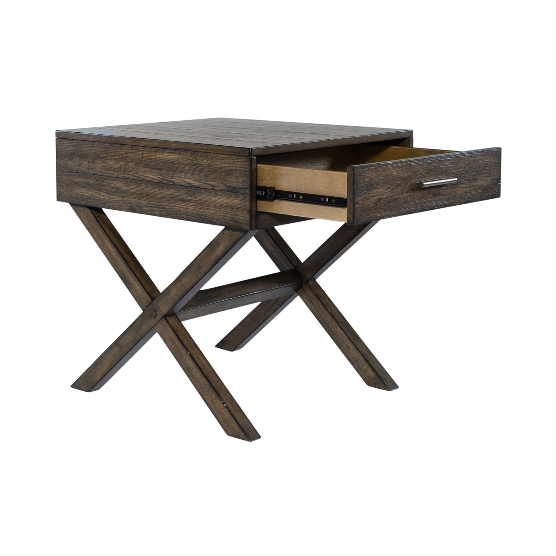 Lennox - Drawer End Table - Dark Brown - Hornell Furniture Outlet
