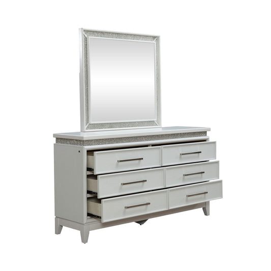 Reflections - Dresser & Mirror - White - Hornell Furniture Outlet